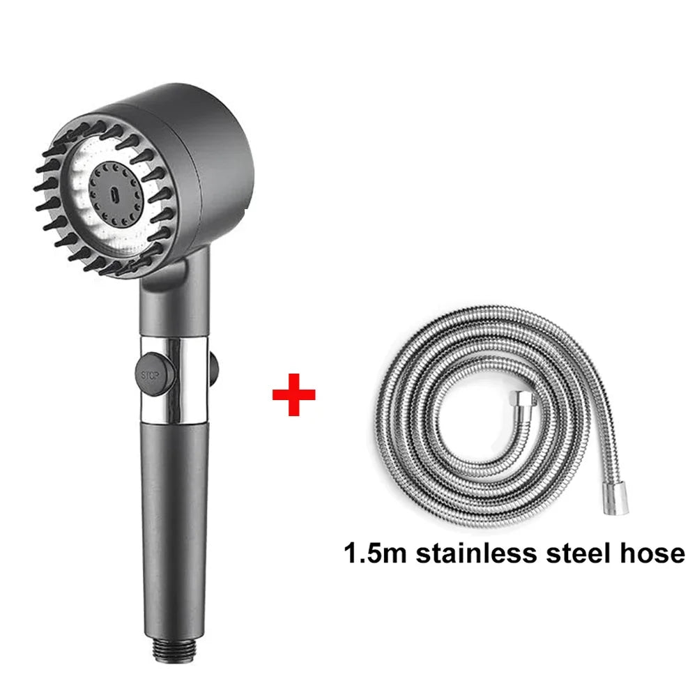 3 Modes Handheld Shower Head Filter Powerful Massage Spa High Pressure Water Saving Showerhead with ON/OFF Switch for Bathroom.