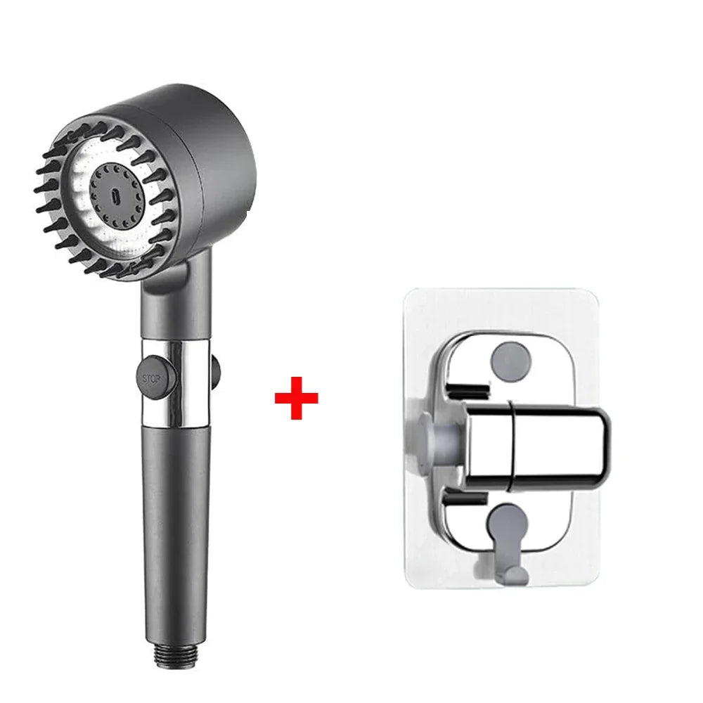 3 Modes Handheld Shower Head Filter Powerful Massage Spa High Pressure Water Saving Showerhead with ON/OFF Switch for Bathroom.