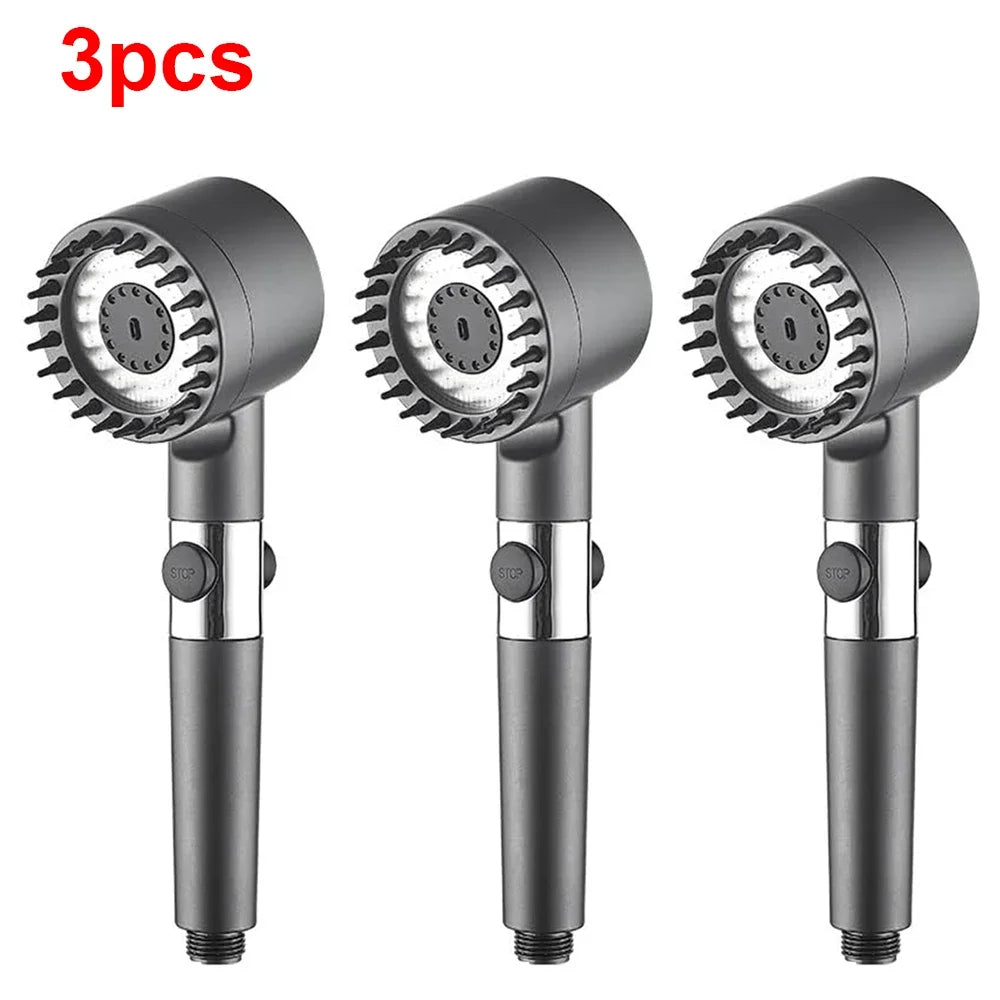 3 Modes Handheld Shower Head Filter Powerful Massage Spa High Pressure Water Saving Showerhead with ON/OFF Switch for Bathroom.