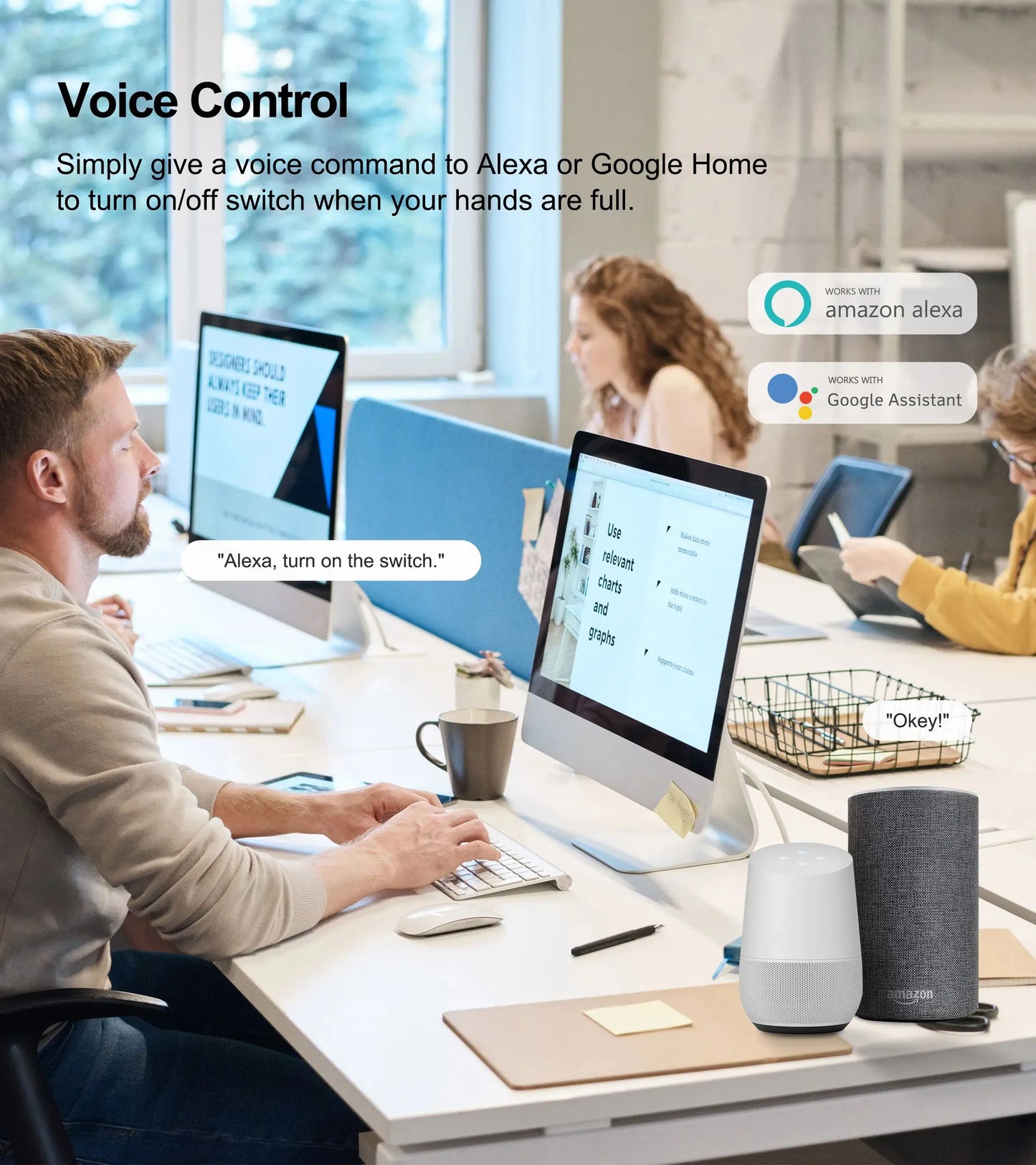 Tuya Smart Switches US No Neutral Wire Required 1/2/3 Gang Light WiFi Touch Switch Work with Alexa Google Home.