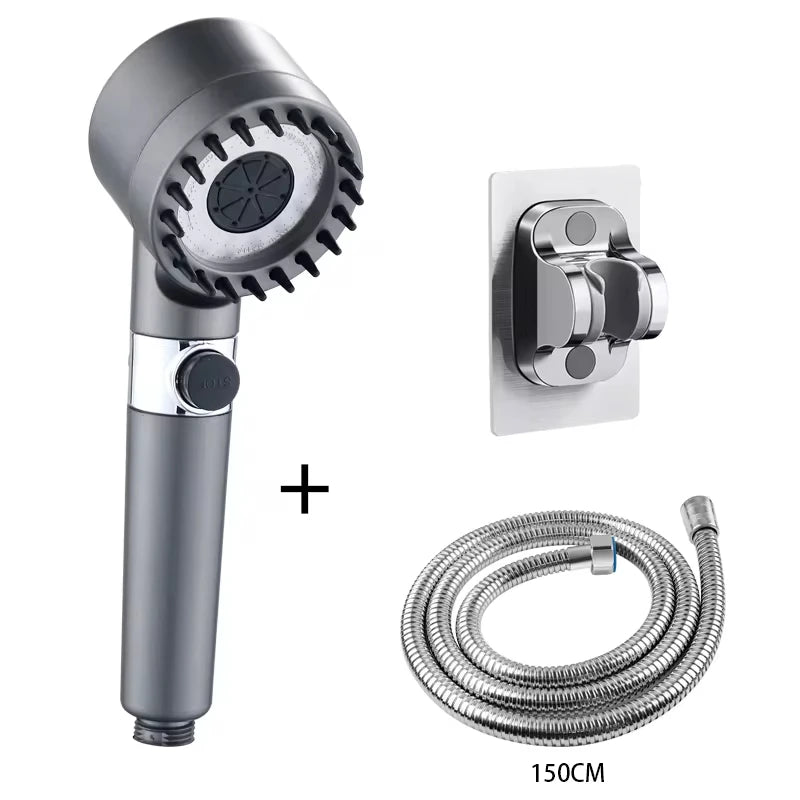 3 Modes Handheld Shower Head Filter Powerful Massage Spa High Pressure Water Saving Showerhead with ON/OFF Switch for Bathroom.