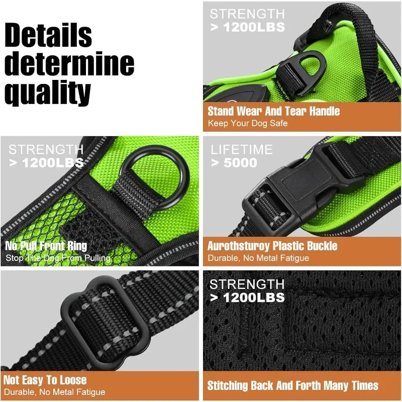 LED Luminous Dog Harnesses for Dog Walking Safety at Night USB Rechargeable Dog Vest with Three LED Light Modes.