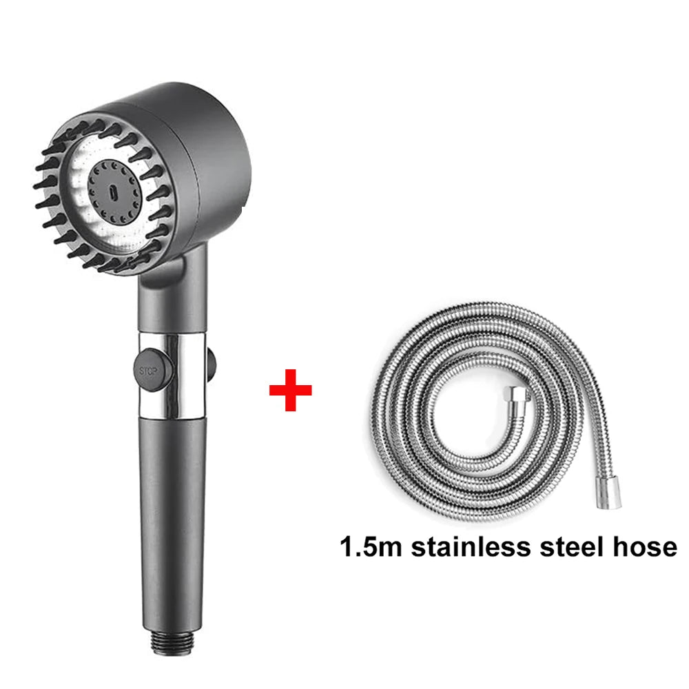 3 Modes Handheld Shower Head Filter Powerful Massage Spa High Pressure Water Saving Showerhead with ON/OFF Switch for Bathroom.