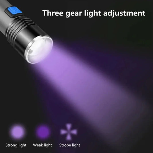 395nm UV Flashlight LED Portable Mini Handheld Ultraviolet Torch Light for Pet Stains Anti-counterfeiting Identification.