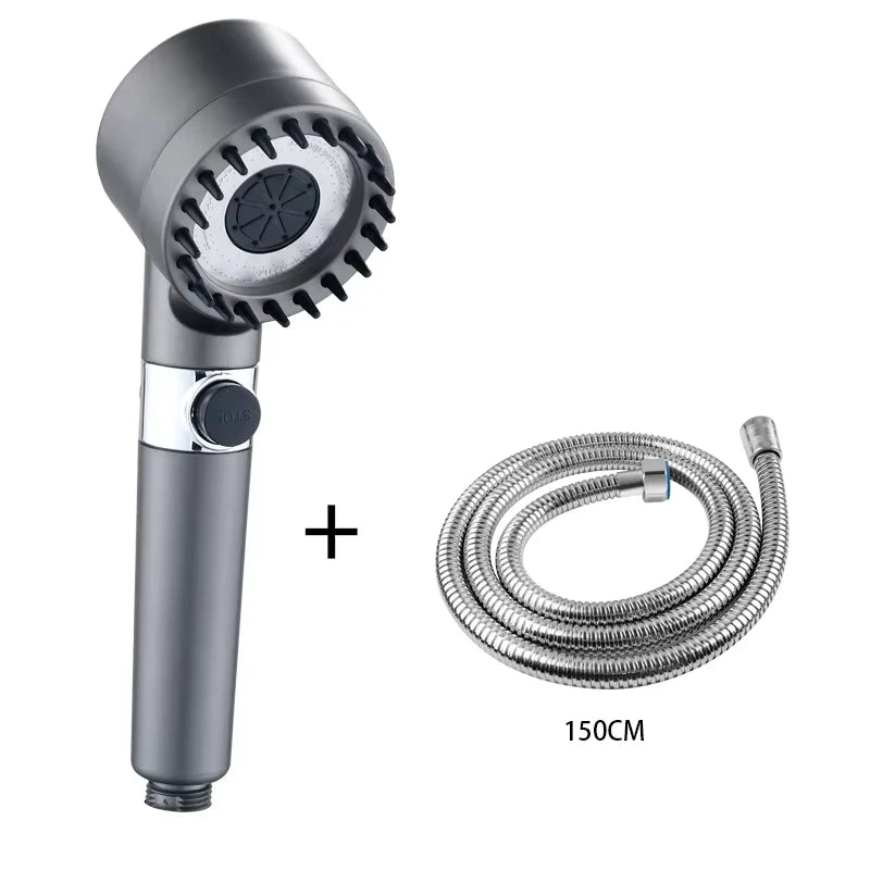 3 Modes Handheld Shower Head Filter Powerful Massage Spa High Pressure Water Saving Showerhead with ON/OFF Switch for Bathroom.