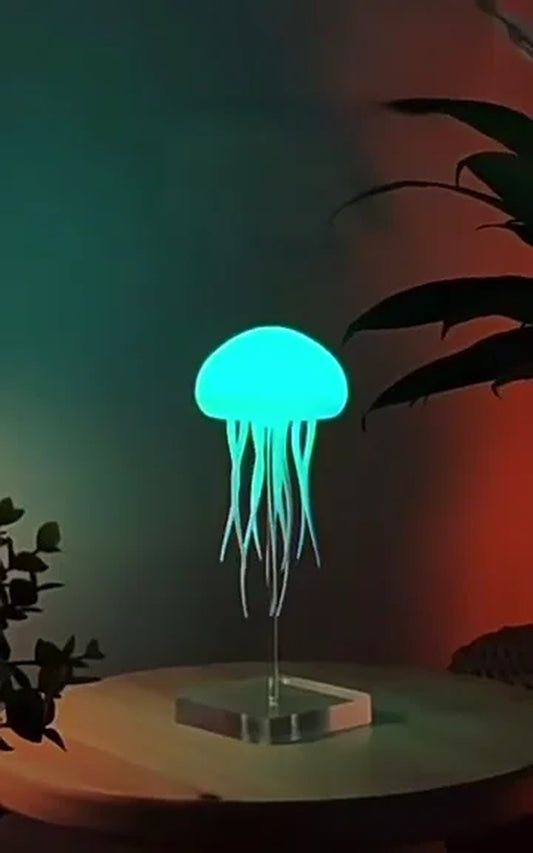 3D Cartoon Dancing Jellyfish Night Light RGB Gradient Cute Jellyfish Bedside Lamp Voice Control Type-C Charging LED Night Lamp.
